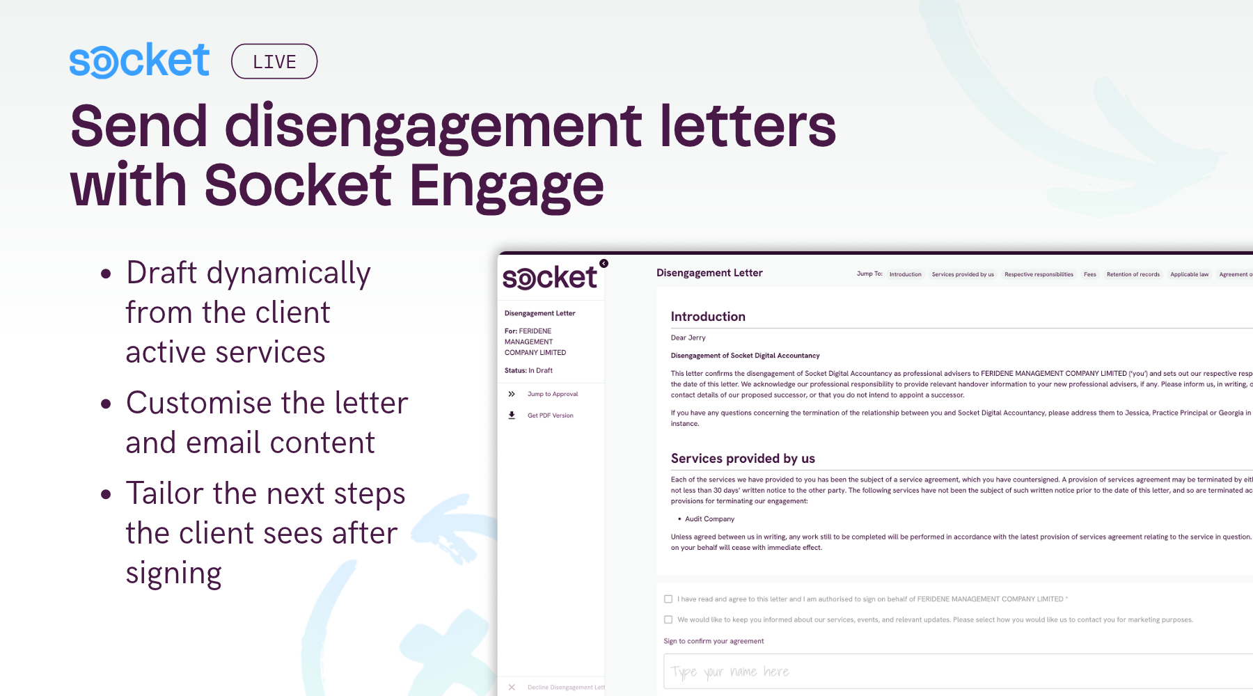 Disengagement Letters in Socket Engage image 1